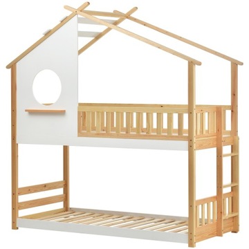 Łóżeczko domek Łóżko piętrowe 90x200 w drabina