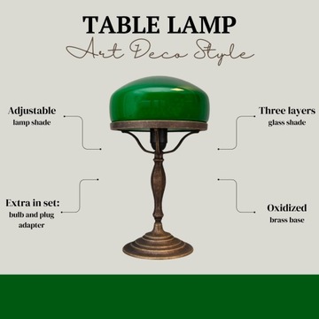 Lampa w Stylu Art Deco Zielona