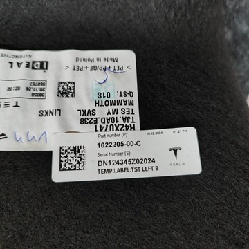 фото thumb №5, Tesla модель y 2024 левая сторона боковина / обивка / багажника