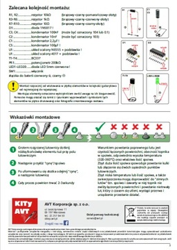 AVTEDU631 Wskaźnik kierunku LED - zestaw do nauki lutowania