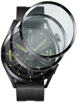 2x ПОЛНЫХ 3D ГИБРИДНЫХ СТЕКЛА ДЛЯ HUAWEI WATCH GT 3 46MM + УСТАНОВОЧНЫЙ КОМПЛЕКТ