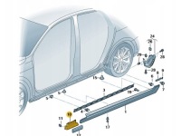 фото thumb №4, Заглушка накладка молдинг поріг ліва перед vw passat b8 2014-2023