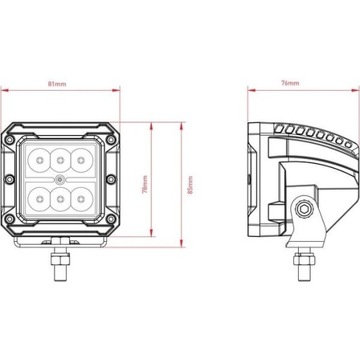 Halogen Lampa robocza LED kwadrat 18W 1620lm 10/30