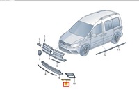 фото thumb №10, Vw caddy iv variant sab передняя часть left fog light trim 2k5853101a2zz
