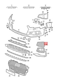 фото thumb №8, Решётка воздуха охлаждающий czarna блестящий audi rs4 rs5