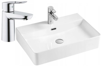 UMYWALKA CERAMICZNA NABLATOWA 50x42 +bateria GROHE