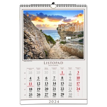 Календарь настенный 2024 B3 33 x 48 см 13 досок TRAVEL