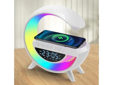 Светодиодный ночник RGB, будильник, динамик BT, индукционное зарядное устройство, FM-радио