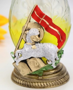 Свеча пасхальная, среднее ЯЙЦО с ЯГНЕНКОМ, желтая