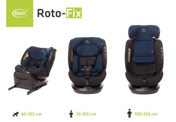 ПОВОРОТНОЕ АВТОКРЕСЛО ISOFIX 4BABY ROTOFIX 0–36 КГ I-SIZE 40–150 СМ