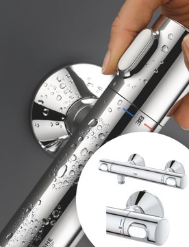 Смеситель для душа, термостат Grohe GROHTHERM, душевой набор Omnires