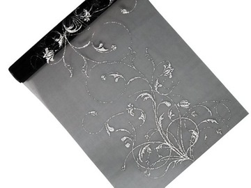 Скамейка ORGANZA BLACK, принт SILVER, 36 см