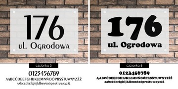 Tablica adresowa adres 3D numer na dom 30x20 satynowa - mrożone szkło akryl