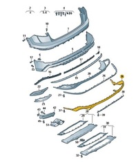 фото thumb №1, Спойлер нижній бампера заднього audi sq8 sline dark хром матовий оригінал aso