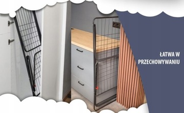 Suszarka na Pranie Stojąca Składana Stalowa 18m2 Czarna na Ciuchy Bieliznę