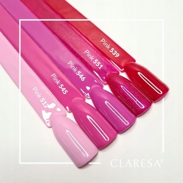 Claresa Lakier Hybrydowy Pink 551 różowy brokatowy