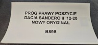 фото thumb №3, Поріг правий обшивка dacia sandero ii 12-20 новий оригінал