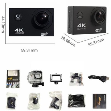 СПОРТИВНАЯ КАМЕРА FULL HD WIFI PRO GO КАМЕРА ВОДОНЕПРОНИЦАЕМЫЕ ДЕРЖАТЕЛИ АКСЕССУАРОВ