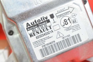 фото thumb №8, Модуль датчик подушка безопасности подушек 8200343321a renault grand espace 4 iv 02-06