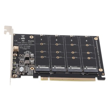 Адаптер m.2 nvme ssd to pcie x16, 4-портовая высокоскоростная карта Soft Raid 4x32 Гбит/с