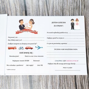 ZŁOTA PERSONALIZOWANA KSIĘGA GOŚCI ANKIETY 100str
