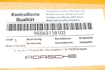фото thumb №6, Porsche cayenne 9pa переднее левый поворотник 958941181b новый оригинальный