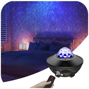 PROJEKTOR GWIAZD NIEBA LAMPKA NOCNA LED USB C RZUTNIK DLA DZIECI RGB +PILOT