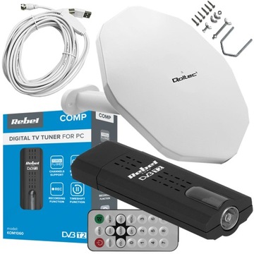 ЦИФРОВОЙ ТЮНЕР USB DVB-T/DVB-T2/DVB-C KOM-1060 H.265/HEVC REBEL