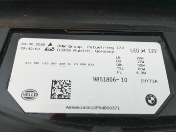 фото thumb №8, Лампа полный led bmw ix20 ix i20 9851806 новая передняя правая