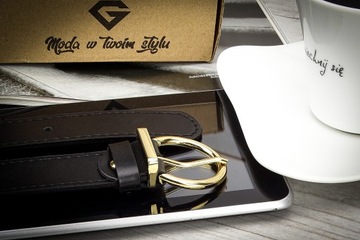 Ремень Gracio Gift НАТУРАЛЬНАЯ кожа женский ЧЕРНЫЙ