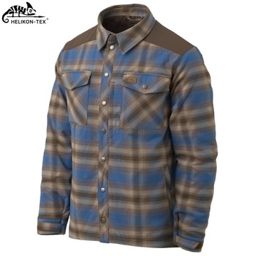 Мужская рубашка в клетку утепленная куртка WINTER WARDEN HELIKON Blue XXL