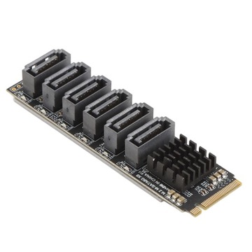 Карта адаптера m.2 to sata3.0 6 Гбит/с, высокоскоростная asm1166 m.2 pcie to sata, расширение