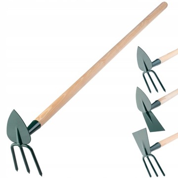 MOTYKA MOTYCZKA OGRODOWA DO KOPANIA KOPACZKA Z WIDEŁKAMI 8cm HACZKA 115cm