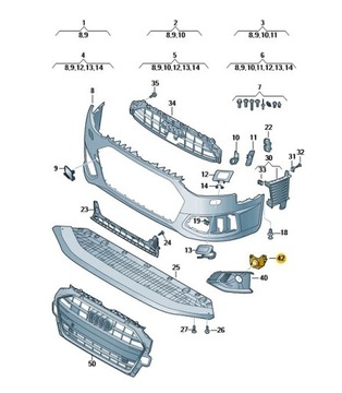 фото thumb №13, Vw нова заглушка бампера оригінальний номер 8w0807820