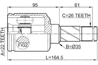 фото thumb №2, Febest 2911-fliir набор шарнир, wał приводной