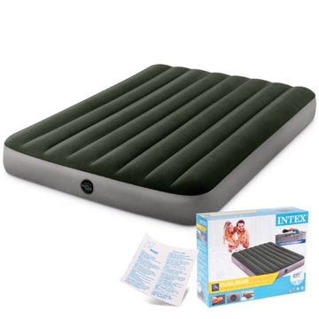 Materac Dwuosobowy Dmuchany Welur+Pompka INTEX