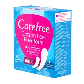 Прокладки для трусов CAREFREE Cotton Feel Flexiform, свежий аромат, 56 шт.