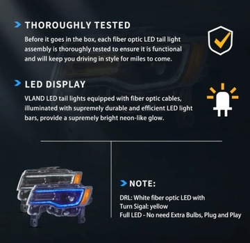 фото thumb №11, Лампа лампи повний led drl vland комплект jeep grand cherokee wk2 2014-2021