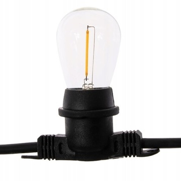 Girlanda Ogrodowa ZEWNĘTRZNA Łańcuch Żarówka FILAMENT 15m 30LEDxE27 PREMIUM