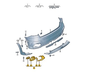 фото thumb №8, Новий audi a1 sportback gba задній бампер правий решітка радіатора 82a807672e16p oem