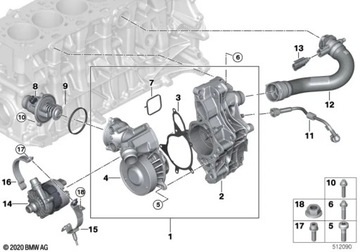 фото thumb №14, Новая насос воды термостат кронштейн лапи крепление bmw m f97 x3m g20 g80 g82