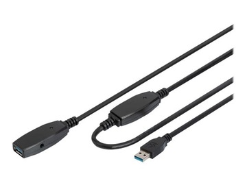 Удлинительный кабель DIGITUS USB 3.0 SuperSpeed ​​Type USB A/A M/F активный, черный