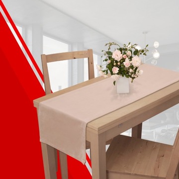 BIEŻNIK NA STÓŁ 40x140 WELUR VELVET RÓŻNE KOLORY ZIELEŃ BEŻ GRANAT ŻÓŁTY