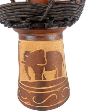 KG Djembe DJZC 30-B2 Elephant Dark Red Burn Текстура