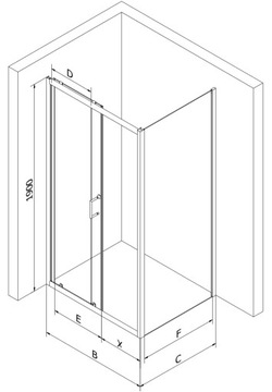 MEXEN APIA ДУШЕВАЯ КАБИНА 90 x 90 см ЧЕРНЫЙ