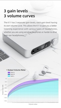 FiiO K11 черный настольный усилитель для наушников с ЦАП