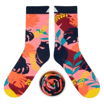 CUPOFSOX ЦВЕТНЫЕ НОСКИ С ЛИСТЬЯМИ MONSTERY 41-44