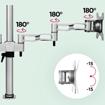 Duronic DM352 SR Uchwyt do dwóch monitorów srebrny
