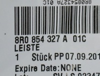 фото thumb №6, Лента deflektora воды чёрный сатиновый vag audi q5 2009 2017 оригинальный