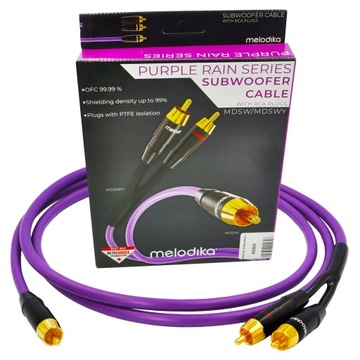 KABEL DO SUBWOOFERA TYP Y MELODIKA MDSWY60 PURPLE RAIN 1 RCA - 2 RCA 6m